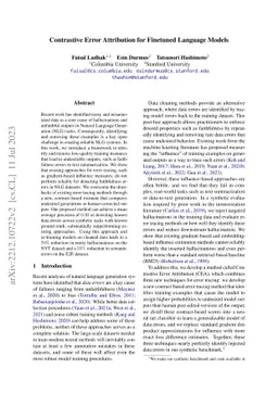 Contrastive Error Attribution for Finetuned Language Models