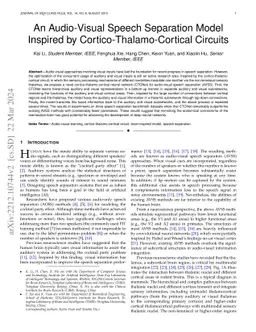 An Audio-Visual Speech Separation Model Inspired by
  Cortico-Thalamo-Cortical Circuits