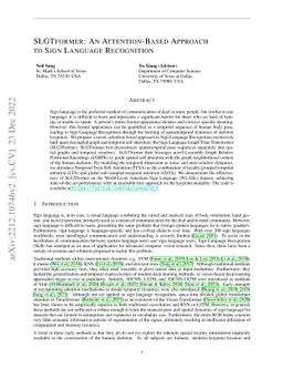 SLGTformer: An Attention-Based Approach to Sign Language Recognition