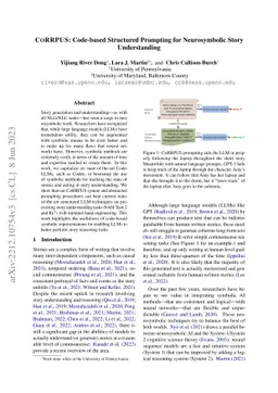 CoRRPUS: Code-based Structured Prompting for Neurosymbolic Story
  Understanding