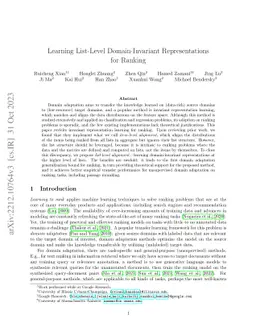 Learning List-Level Domain-Invariant Representations for Ranking