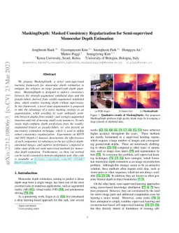 MaskingDepth: Masked Consistency Regularization for Semi-supervised
  Monocular Depth Estimation