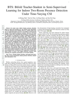 BTS: Bifold Teacher-Student in Semi-Supervised Learning for Indoor
  Two-Room Presence Detection Under Time-Varying CSI