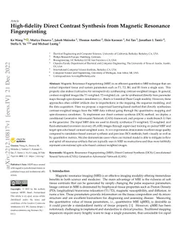 High-fidelity Direct Contrast Synthesis from Magnetic Resonance
  Fingerprinting