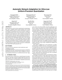 Automatic Network Adaptation for Ultra-Low Uniform-Precision
  Quantization