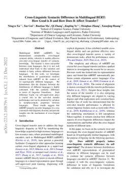 Cross-Linguistic Syntactic Difference in Multilingual BERT: How Good is
  It and How Does It Affect Transfer?