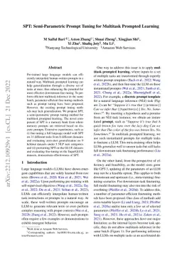 SPT: Semi-Parametric Prompt Tuning for Multitask Prompted Learning