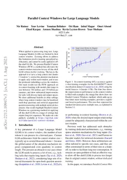 Parallel Context Windows for Large Language Models