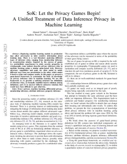 SoK: Let the Privacy Games Begin! A Unified Treatment of Data Inference
  Privacy in Machine Learning