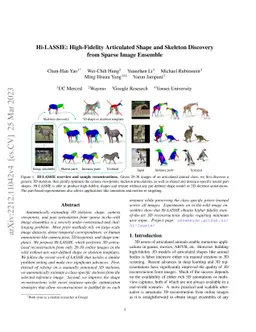 Hi-LASSIE: High-Fidelity Articulated Shape and Skeleton Discovery from
  Sparse Image Ensemble