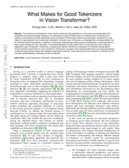 What Makes for Good Tokenizers in Vision Transformer?