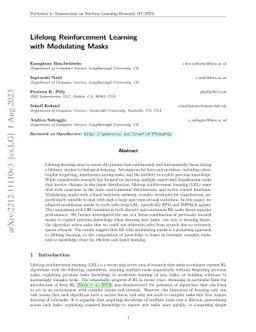 Lifelong Reinforcement Learning with Modulating Masks
