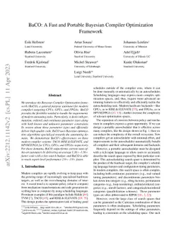 BaCO: A Fast and Portable Bayesian Compiler Optimization Framework