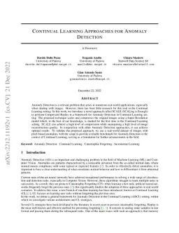 Continual Learning Approaches for Anomaly Detection
