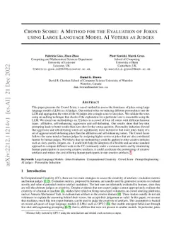Crowd Score: A Method for the Evaluation of Jokes using Large Language
  Model AI Voters as Judges