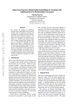 Improving Narrative Relationship Embeddings by Training with Additional
  Inverse-Relationship Constraints