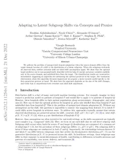 Adapting to Latent Subgroup Shifts via Concepts and Proxies