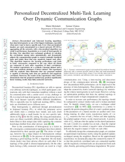 Personalized Decentralized Multi-Task Learning Over Dynamic
  Communication Graphs