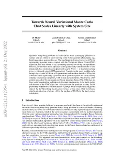 Towards Neural Variational Monte Carlo That Scales Linearly with System
  Size