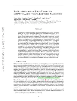 Knowledge-driven Scene Priors for Semantic Audio-Visual Embodied
  Navigation