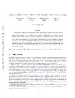 Deep Unfolded Tensor Robust PCA with Self-supervised Learning