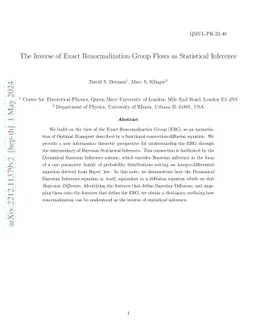 The Inverse of Exact Renormalization Group Flows as Statistical
  Inference