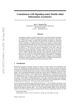 Commitment with Signaling under Double-sided Information Asymmetry