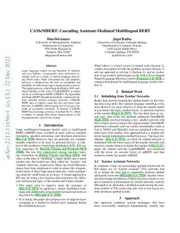 CAMeMBERT: Cascading Assistant-Mediated Multilingual BERT