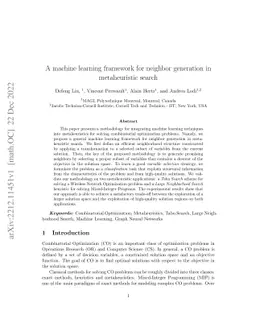 A machine learning framework for neighbor generation in metaheuristic
  search