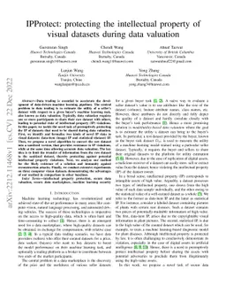 IPProtect: protecting the intellectual property of visual datasets
  during data valuation