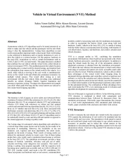 Vehicle in Virtual Environment (VVE) Method