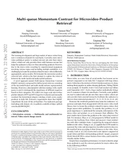 Multi-queue Momentum Contrast for Microvideo-Product Retrieval