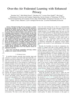 Over-the-Air Federated Learning with Enhanced Privacy