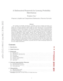 A Mathematical Framework for Learning Probability Distributions