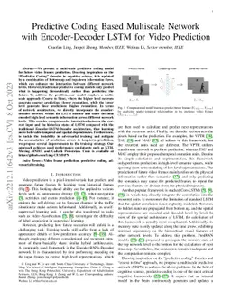 Predictive Coding Based Multiscale Network with Encoder-Decoder LSTM for
  Video Prediction