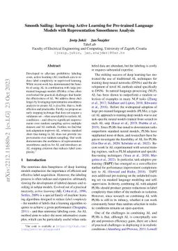 Smooth Sailing: Improving Active Learning for Pre-trained Language
  Models with Representation Smoothness Analysis