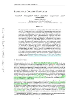 Reversible Column Networks