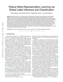 Robust Meta-Representation Learning via Global Label Inference and
  Classification