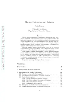 Markov Categories and Entropy