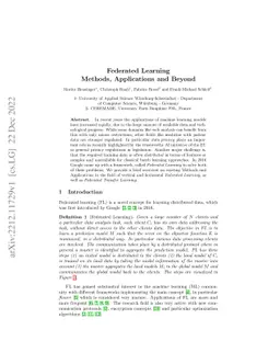 Federated Learning -- Methods, Applications and beyond