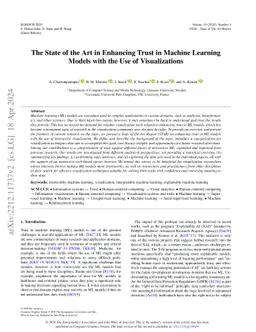 The State of the Art in Enhancing Trust in Machine Learning Models with
  the Use of Visualizations