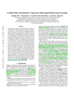 Certified Policy Smoothing for Cooperative Multi-Agent Reinforcement
  Learning