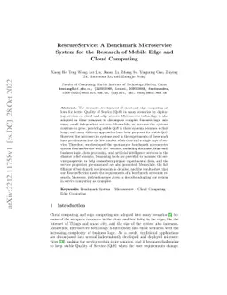 RescureService: A Benchmark Microservice System for the Research of
  Mobile Edge and Cloud Computing