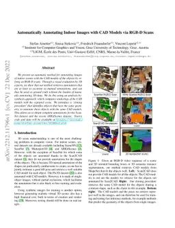 Automatically Annotating Indoor Images with CAD Models via RGB-D Scans