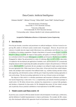 Data-Centric Artificial Intelligence