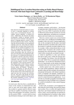 Multilingual News Location Detection using an Entity-Based Siamese
  Network with Semi-Supervised Contrastive Learning and Knowledge Base