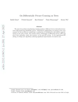 On Differentially Private Counting on Trees