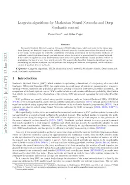 Langevin algorithms for Markovian Neural Networks and Deep Stochastic
  control