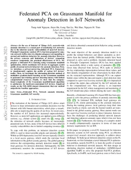 Federated PCA on Grassmann Manifold for Anomaly Detection in IoT
  Networks