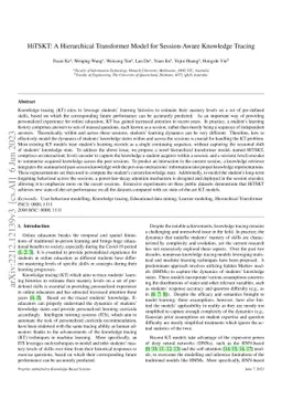 HiTSKT: A Hierarchical Transformer Model for Session-Aware Knowledge
  Tracing